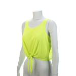 Crop top da donna con nodo in in morbido poliestere 130 g/m² color giallo fluorescente prima vista