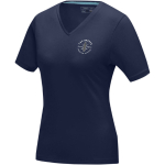 T-shirt ecologiche da donna con scollo a V cotone 200 g/m² Elevate NXT color blu scuro vista piatta