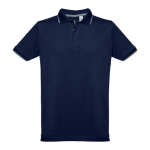 Polo uomo slim fit 3 bottoni in cotone piquet cardato 210g/m² THC Rome