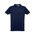 Polo uomo slim fit 3 bottoni in cotone piquet cardato 210g/m² THC Rome prima vista