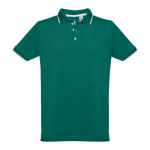 Polo uomo slim fit 3 bottoni in cotone piquet cardato 210g/m² THC Rome