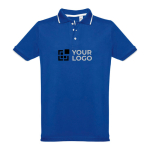 Polo uomo slim fit 3 bottoni in cotone piquet cardato 210g/m² THC Rome vista principale