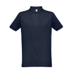 Polo uomo con logo in cotone piquet e poliestere 200 g/m² THC Berlin color blu prima vista