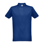 Polo uomo con logo in cotone piquet e poliestere 200 g/m² THC Berlin color blu reale prima vista