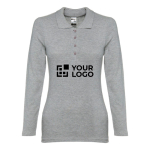 Polo donna a maniche lunghe in cotone piquet cardato 210g/m² THC Bern vista principale
