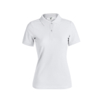 Polo da donna in cotone piquet 180 g/m² con due bottoni Keya color bianco seconda vista