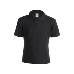 Polo per bambini con logo scuola in cotone piquet 180 g/m² Keya color nero prima vista