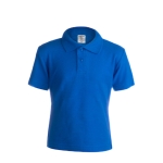 Polo per bambini con logo scuola in cotone piquet 180 g/m² Keya color blu