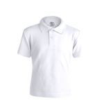 Polo per bambini con logo scuola in cotone piquet 180 g/m² Keya color bianco prima vista