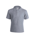 Polo per bambini con logo scuola in cotone piquet 180 g/m² Keya color grigio prima vista