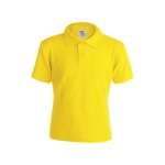 Polo per bambini con logo scuola in cotone piquet 180 g/m² Keya color giallo prima vista