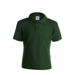 Polo per bambini con logo scuola in cotone piquet 180 g/m² Keya color verde scuro