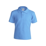 Polo per bambini con logo scuola in cotone piquet 180 g/m² Keya color azzurro prima vista