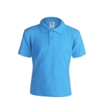 Polo per bambini con logo scuola in cotone piquet 180 g/m² Keya color azzurro prima vista