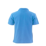 Polo per bambini con logo scuola in cotone piquet 180 g/m² Keya color azzurro