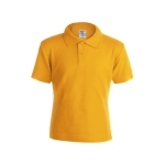 Polo per bambini con logo scuola in cotone piquet 180 g/m² Keya color giallo scuro prima vista
