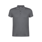Polo tecnica in poliestere traspirante 180g/m² con 3 bottoni MKT color grigio prima vista