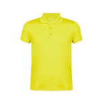 Polo tecnica in poliestere traspirante 180g/m² con 3 bottoni MKT color giallo prima vista