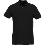 Polo promozionali in tessuto organico riciclato 220g/m² Elevate NXT color nero seconda vista frontale