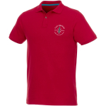 Polo promozionali in tessuto organico riciclato 220g/m² Elevate NXT color rosso vista con stampa serigrafica
