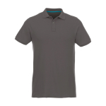 Polo promozionali in tessuto organico riciclato 220g/m² Elevate NXT color grigio topo seconda vista frontale