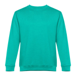 Felpa in cotone e poliestere 300 g/m² con interno cardato THC Delta color turchese prima vista