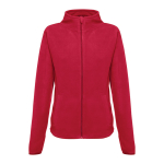 Pile donna aderente con logo ricamato poliestere 260 g/m² THC Helsinki color rosso prima vista