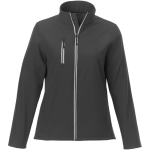 Giacchetto softshell da donna in poliestere 250g/m² Elevate Essentials color grigio scuro seconda vista frontale