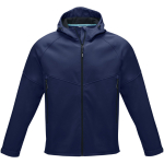 Giubbino in softshell riciclato traspirante 280 g/m² Elevate NXT color blu mare seconda vista frontale