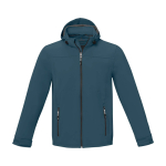 Giubbino softshell traspirante con cappuccio 300 g/m² Elevate Life color azzurro ciano seconda vista frontale