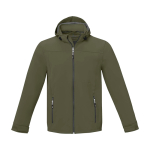 Giubbino softshell traspirante con cappuccio 300 g/m² Elevate Life color verde oliva seconda vista frontale