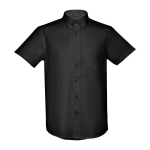 Camicie maniche corte da uomo in cotone oxford 130g/m² THC London WH color nero prima vista
