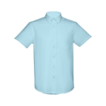 Camicie maniche corte da uomo in cotone oxford 130g/m² THC London WH color azzurro prima vista