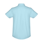 Camicie maniche corte da uomo in cotone oxford 130g/m² THC London WH color azzurro seconda vista