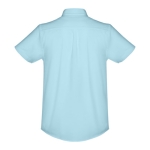 Camicie maniche corte da uomo in cotone oxford 130g/m² THC London WH color azzurro