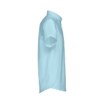 Camicie maniche corte da uomo in cotone oxford 130g/m² THC London WH color azzurro terza vista