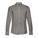 Camicie da uomo con logo in tessuto popeline da 115 g/m² THC Paris color grigio scuro prima vista