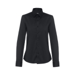 Camicie promozionali da donna in tessuto popeline 115 g/m² THC Paris color nero prima vista