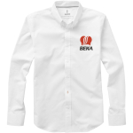 Camicie aziendali da uomo in cotone oxford 142 g/m² Elevate Life color bianco vista con stampa serigrafica