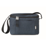 Borsa frigo promozionale isolante tasca frontale 6 lattine RPET color blu terza vista