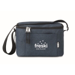 Borsa frigo promozionale isolante tasca frontale 6 lattine RPET color blu terza vista principale