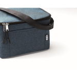 Borsa frigo promozionale isolante tasca frontale 6 lattine RPET color blu ottava vista fotografica