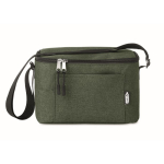 Borsa frigo promozionale isolante tasca frontale 6 lattine RPET color verde scuro terza vista