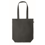 Shopper personalizzata in canapa con manici lunghi 200 g/m2 Planet color nero terza vista
