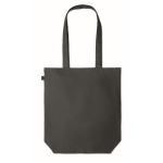 Shopper personalizzata in canapa con manici lunghi 200 g/m2 Planet color nero quarta vista