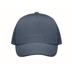 Cappellini baseball 5 pannelli in canapa 370g/m2 con fibbia Eco Soft color blu seconda vista