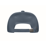 Cappellini baseball 5 pannelli in canapa 370g/m2 con fibbia Eco Soft color blu sesta vista