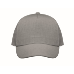 Cappellini baseball 5 pannelli in canapa 370g/m2 con fibbia Eco Soft color grigio seconda vista