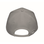 Cappellini baseball 5 pannelli in canapa 370g/m2 con fibbia Eco Soft color grigio quinta vista