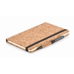 Taccuino personalizzato A5 con elastico e penna in bambù Earth color nero